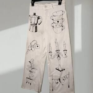 ZARA Hand-Painted Straight-Leg Jeans (Women’s US 6)